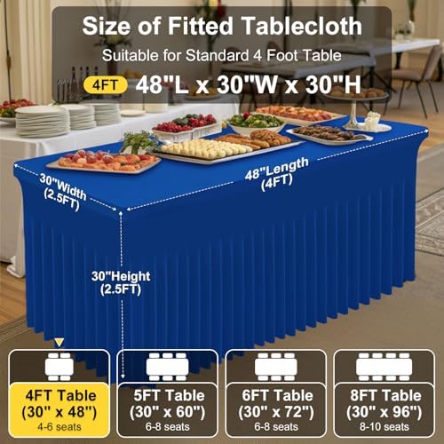 Smiry Spandex Elastic Fitted Table Cloth Skirt for 4FT Rectangle Table - Image 4