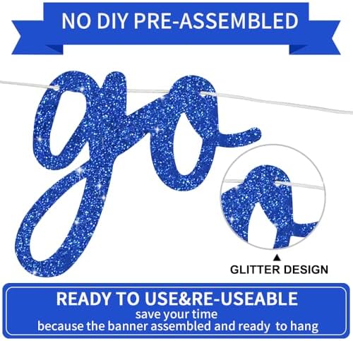 BEISHIDA Glitter Blue Pre-Strung Go Shawty It's Your Birthday Banner Decor - Image 2