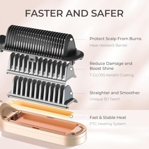 TYMO Ring Hair Straightener Brush, 2-in-1 Straightening Brush & Hot Comb - Image 5