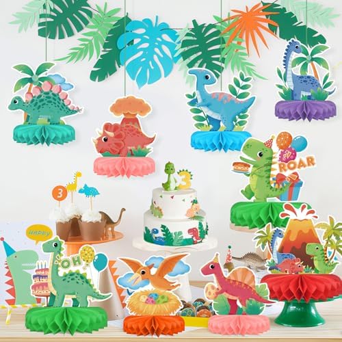 Dinosaur Birthday Party Supplies Kit - Dinosaur Themed Table Decorations with Honeycomb Centerpiece for Splendid Birthday Party Decorations - Image 6