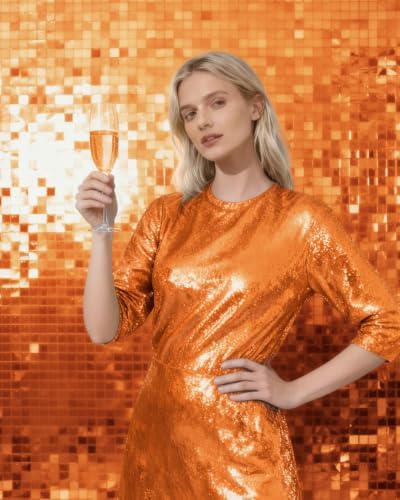 COKAOBE LiteGrid Series Shimmer Wall Backdrop - 24Pcs Orange - Image 5