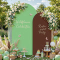 Brown Green Arch Backdrop Cover for Wedding, 7.2FT 6FT Set of 2 Stretchy Spandex Fitted Arch Stand Cover for Baby Shower, Birthday Party Decor, Chiara Backdrop Cover with Double-Sided Design by Besutolife