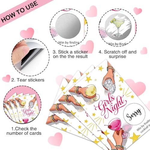 50 Pcs Girls Night Scratch off Game Cards for Bachelorette Party - Image 3