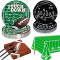Football Party Supplies for 20 Guests, Disposable Tableware Set includes Formation Tactics Plates, Napkins, Football Field Tablecloth for Game Day Touchdown Tailgate Party Kids Birthday Party by QUERICKY