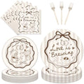 96Pcs Love Is Brewing Bridal Shower Plates Napkins Sets Love is Brewing Coffee Party Decorations Supplies Tableware with Plates Napkins Forks for Wedding Engagement Bachelorette Party Serves 24 Guests by Unknown