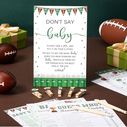 Patelai 321 Pcs Baby Shower Games Supplies, Football - Image 2