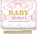 Fuyoooo 27 Pcs Bow Baby Shower Sign in Guest Book with Gold Pen by Liraitoya