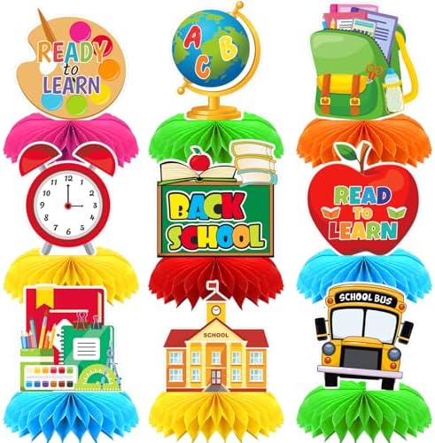 Back to School Table Decorations, 9 Pcs Welcome Back to School centerpieces by Adeyoo