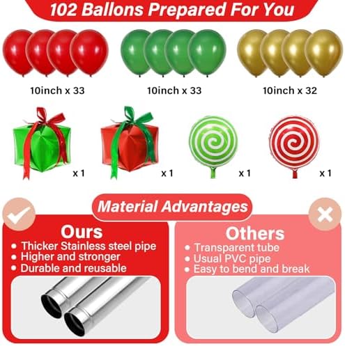 2 Sets Christmas Party Balloon Column Stand Kit Adjustable Balloon Decor - Image 3