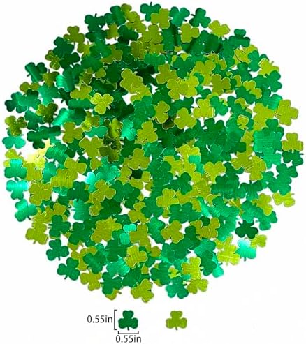 Shamrock Confetti St.Patrick's Day Lucky Clover Shamrock Shape Table Scatters Confetti for Irish Decorations St.Patrick's Day Party Sets - Image 3