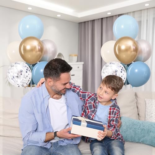 4 Sets Dusty Blue and Gold Balloons Stand for Table - Image 5
