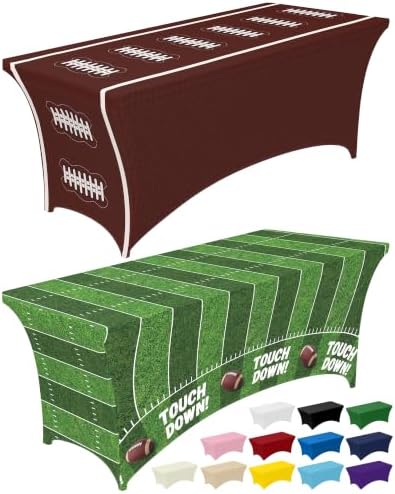 Pureegg Football Party Decorations Spandex Tablecloth 6ft - 2 Pack by Pureegg