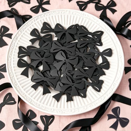 200Pcs Double-sided Black Bows Confetti Bow Bowknot Table Decorations - Image 7