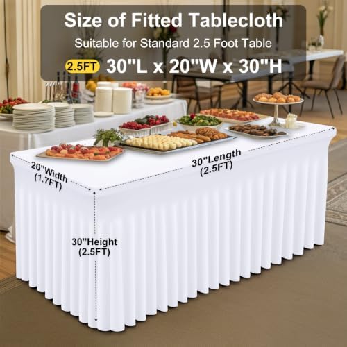 Smiry Spandex Elastic Fitted Table Cloth Skirt for 2.5FT Rectangle Table - Image 3
