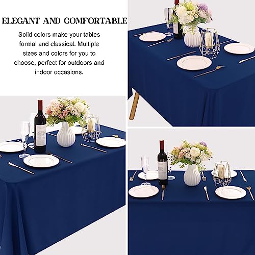 4 Pack Navy Blue Rectangle Polyester Tablecloth 60x102 Inch Washable Polyester Table Cover for Wedding Dining Table Buffet Parties Banquet Decor - Image 3