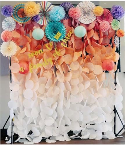 PapaKit 26pc Deluxe Large Multicolor Party Decoration Set - Vibrant Tissue Paper Pom Poms, Honeycomb Balls & Hanging Paper Fans Backdrop - Festive Decor for Birthday, Baby Shower, Fiesta & Photo Booth - Image 7