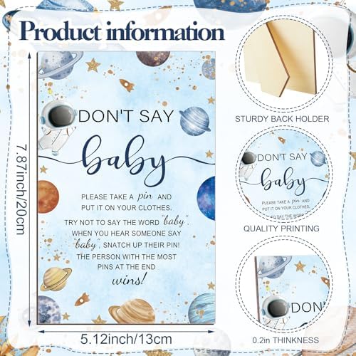 Patelai 321 Pcs Baby Shower Games Supplies, Space - Image 3