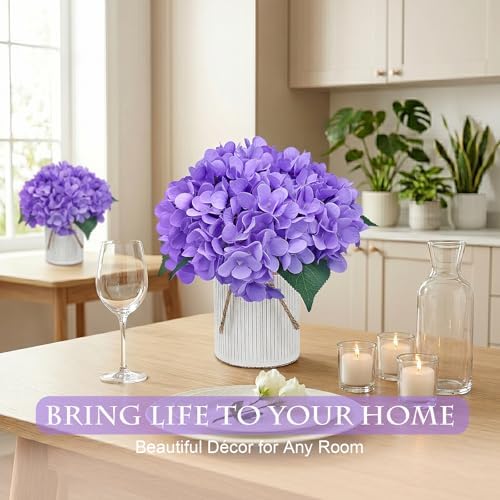 Purple Flower Table Centerpieces, Set of 6, Hydrangeas - Image 4
