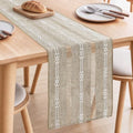 Rustic Linen Farmhouse Table Runner, Woven Boho Table Runner 13" × 90" by WeavingComfortHome