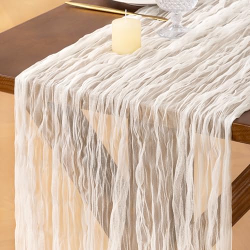 Cheesecloth Table Runner Tulle Fall Boho Wedding Shower Party Home Decor by Socomi