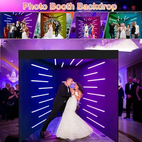 360 Photobooth Backdrop Photo Booth Enclosure Wall Backdrops Customized Logo Degree Video Selfie Rotating Background with 23 PCS LED Light Screen Stand for Rental Wedding Party - Image 4