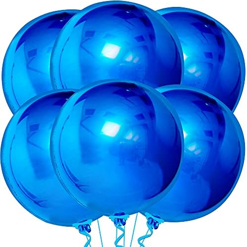 KatchOn Blue Mylar Balloons - 22 Inch, Pack of 6, Blue Birthday Decorations by KatchOn