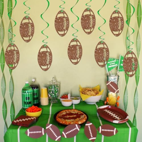 BEISHIDA Football Hanging Swirl Decorations-15Pcs Pre-Strung Football Party Ceiling Hanging Decorations for Game Day Birthday Theme Party Supplies - Image 6