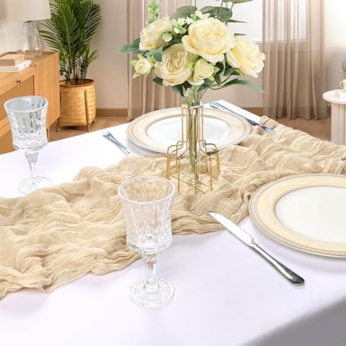 6 Pack 10Ft Beige Cheesecloth Table Runner 23 x 120 Inch - Image 6