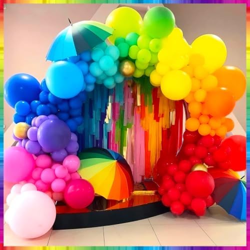 PartyWoo Rainbow Colorful Balloon Arch Kit 140pcs Different Sizes - Image 4