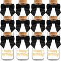 Ethisa Vintage 12 Pack Adult Birthday Party Favors Glass Bottles with Ribbons and Stickers - Classy Happy Birthday Favors and Table Centerpieces Decorations - Sturdy Candy Jar for Guests and Kids by Ethisa