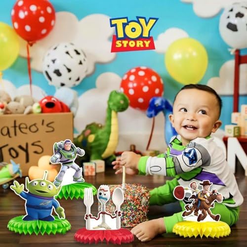 For Toy Story Birthday Party Supplies , 9Pcs Honeycomb Centerpieces for Toy Story Party Decorations, Double Sided Table Decorations Centerpieces Party - Image 4