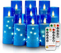 Raycare 9 Pcs Flameless Battery Operated Pillar Candles with Remote Timer by Raycare