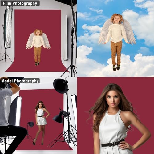 Burgundy Photography Backdrop for Photoshoot, Fabric, 7x10 FT - Image 4