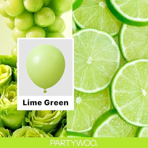 PartyWoo Lime Green Balloons 140pcs Light Green Balloons Different Sizes - Image 2
