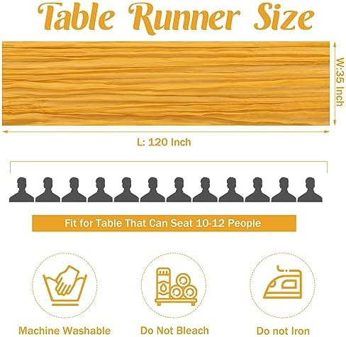 Mustard 10FT Cheesecloth Table Runner Boho Gauze Fabric Table Runner Rustic Sheer Runner for Wedding Bridal Baby Shower Birthday Party Boho Table Decor（1 Pack Mustard） - Image 4
