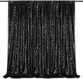 Black Sequin Backdrop for Halloween Sequin Photo Curtains 10ft x 10ft by QueenDream