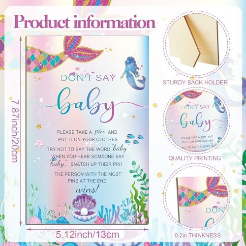 Patelai 321 Pcs Baby Shower Games Supplies, Mermaid - Image 4