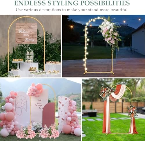 WellSign 6.6FT Metal Wedding Arch Backdrop Stand for Parties - Image 5