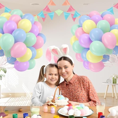 60pcs 12inch Pastel Balloons with Pink Green Yellow Blue Purple Balloons - Image 5