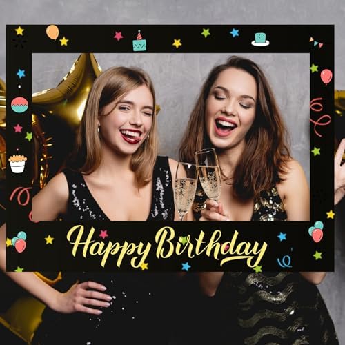 Beeveer 32 x 24 in Large Photo Booth Selfie Frame Props, Black Horizontal - Image 6