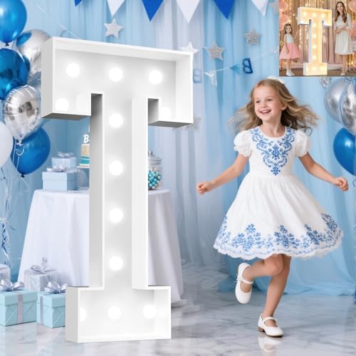 Pooqla 4 FT Marquee Letters, Light Up Letter T, Cool White and Warm White by Pooqla