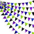 Video Game Party Decorations Black Blue Green Purple Metallic Fabric Triangle Pennant Banner Flag Bunting for Men Boys Birthday Graduations Retirement Wedding Bachelorette Video Game Party Supplies by pinkblume