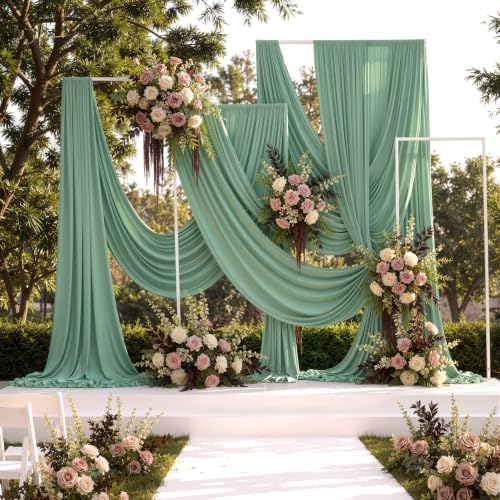 10 ft x 30 ft Sage Green Backdrop Curtains for Parties, Wrinkle Free Sage Green Photography Backdrop Drapes for Wedding Boys Birthday Baby Shower Bridal Shower Party - Image 2