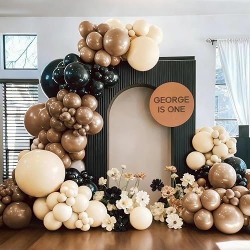 Black and Brown Balloon Garland Arch Kit, 105 PCS Black Brown and Nude Beige Balloon Different Size for Western Farm First Rodeo Wild West Cowboy Baby Shower Birthday Party Decorations - Image 5