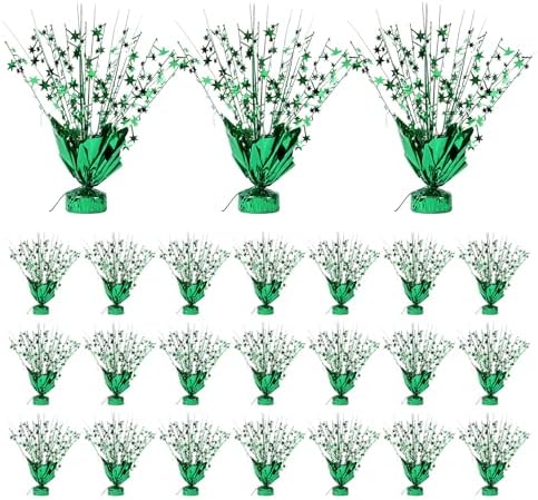 24 Pack Green Metallic Foil Spray Centerpiece Star Table Decoration Burst Table Centerpieces for Birthday New Year Wedding Anniversary Graduation Party Supply (Green) by Ohiyoo