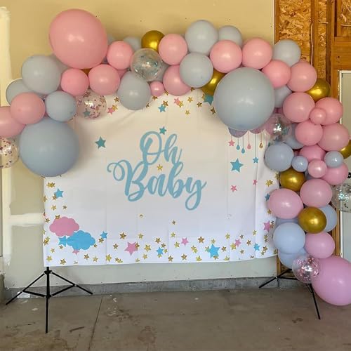 Balloons Pink and Blue, 60 Pack 12 Inch Pastel Light Pink Blue with Metallic Gold Confetti Balloons for Birthday, Gender Reveal, Baby Shower, Boy or Girl Party Decoration - Image 3