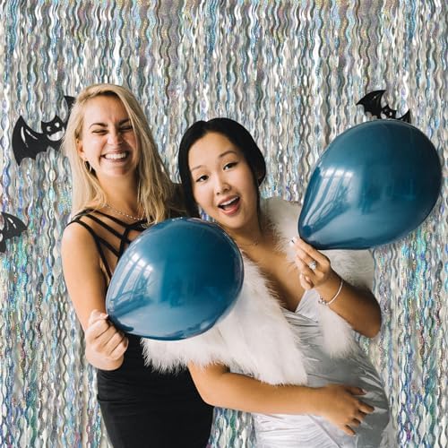 Tinsel Foil Fringe Curtains Wavy Backdrop for Parties Sparkle Metallic Wavy Foil Fringe Backdrop Curtain for Party Decorations Photo Booth Props for Birthday Graduation Wedding - Image 5