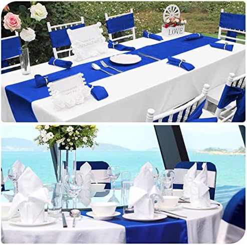 12 Pack Royal Blue Satin Table Runner 12 x 108 Inch Long Premium Table Runners for Wedding Party Events Decoration, Birthday Parties, Banquets Decorations,Graduations, Engagements - Image 6