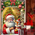 BlissYard Santa Reindeer Gnome Christmas Door Banner 6x4ft by BlissYard