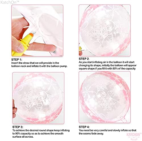 KatchOn Huge 22 Inch Pink Snowflake Balloons - Pack of 6, Princess Birthday - Image 4